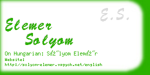 elemer solyom business card